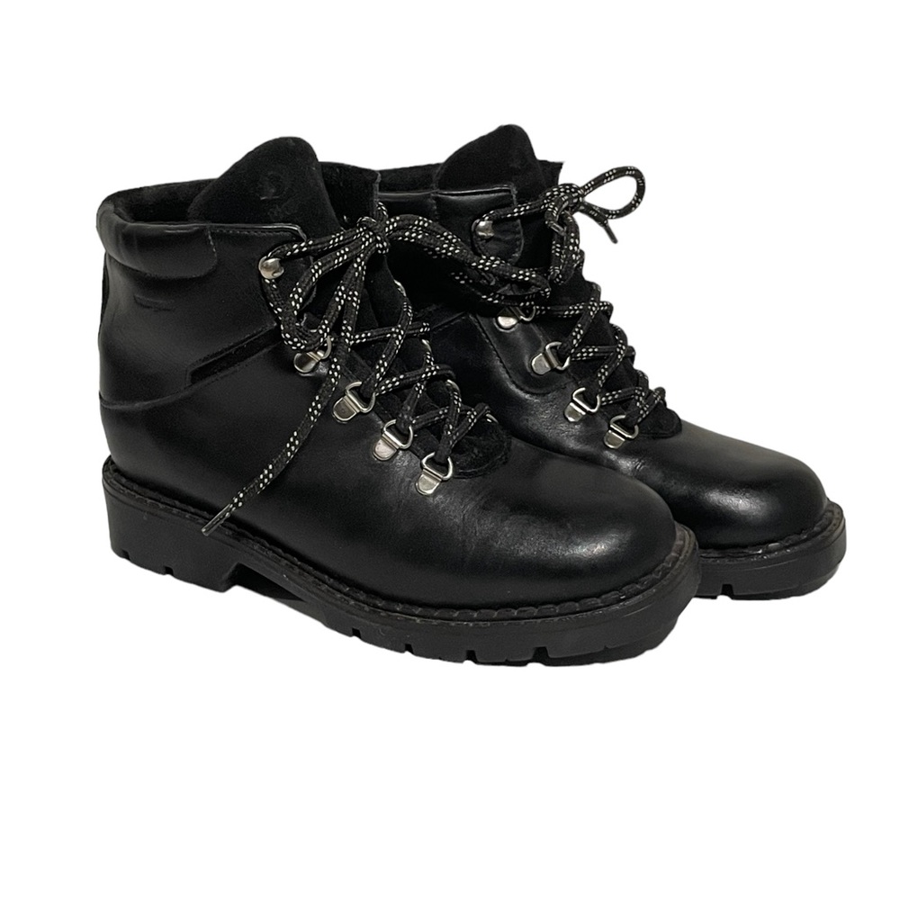 Ladies Vintage Blondo Waterproof Black Leather Lace up Boots 7
